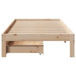vidaXL Cadru de pat cu sertare, 90x200 cm, lemn masiv pin vidaXL Cadru de pat cu sertare, 90x200 cm, lemn masiv pin