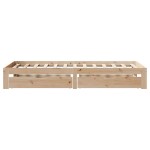 vidaXL Cadru de pat cu sertare, 90x200 cm, lemn masiv pin vidaXL Cadru de pat cu sertare, 90x200 cm, lemn masiv pin