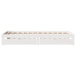 vidaXL Cadru de pat cu sertare, alb, 90x200 cm lemn masiv pin vidaXL Cadru de pat cu sertare, alb, 90x200 cm lemn masiv pin