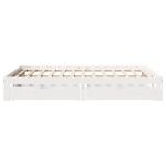 vidaXL Cadru de pat cu sertare, , alb, 120x200 cm, lemn masiv de pin vidaXL Cadru de pat cu sertare, , alb, 120x200 cm, lemn masiv de pin
