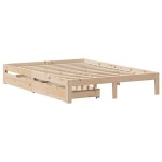 vidaXL Cadru de pat cu sertare, 160x200 cm, lemn masiv pin vidaXL Cadru de pat cu sertare, 160x200 cm, lemn masiv pin