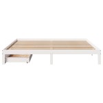 vidaXL Cadru de pat cu sertare, alb, 180x200 cm, lemn masiv pin