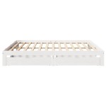 vidaXL Cadru de pat cu sertare, alb, 180x200 cm, lemn masiv pin