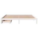 vidaXL Cadru de pat cu sertare, alb, 200x200 cm, lemn masiv de pin vidaXL Cadru de pat cu sertare, alb, 200x200 cm, lemn masiv de pin