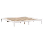 vidaXL Cadru de pat cu sertare, alb, 200x200 cm, lemn masiv de pin vidaXL Cadru de pat cu sertare, alb, 200x200 cm, lemn masiv de pin