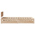 vidaXL Cadru de pat cu sertare, 75x190 cm, lemn masiv de pin