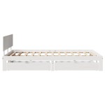 vidaXL Cadru de pat cu sertare, alb, 120x190 cm, lemn masiv pin vidaXL Cadru de pat cu sertare, alb, 120x190 cm, lemn masiv pin
