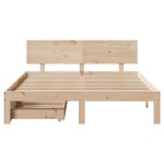 vidaXL Cadru de pat cu sertare, 140x190 cm, lemn masiv de pin vidaXL Cadru de pat cu sertare, 140x190 cm, lemn masiv de pin