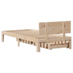 vidaXL Cadru de pat cu sertare, 90x200 cm, lemn masiv pin