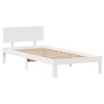 vidaXL Cadru de pat cu sertare, alb, 90x200 cm lemn masiv pin vidaXL Cadru de pat cu sertare, alb, 90x200 cm lemn masiv pin