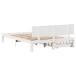 vidaXL Cadru de pat cu sertare, , alb, 120x200 cm, lemn masiv de pin