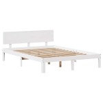 vidaXL Cadru de pat cu sertare, , alb, 120x200 cm, lemn masiv de pin