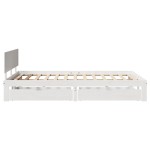 vidaXL Cadru de pat cu sertare, alb, 150x200 cm, lemn masiv pin