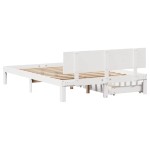 vidaXL Cadru de pat cu sertare, alb, 160x200 cm, lemn masiv pin vidaXL Cadru de pat cu sertare, alb, 160x200 cm, lemn masiv pin