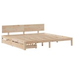 vidaXL Cadru de pat cu sertare 180x200 cm lemn masiv pin
