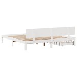 vidaXL Cadru de pat cu sertare, alb, 180x200 cm, lemn masiv pin vidaXL Cadru de pat cu sertare, alb, 180x200 cm, lemn masiv pin