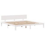 vidaXL Cadru de pat cu sertare, alb, 180x200 cm, lemn masiv pin vidaXL Cadru de pat cu sertare, alb, 180x200 cm, lemn masiv pin