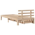 vidaXL Cadru de pat cu sertare, 75x190 cm, lemn masiv de pin vidaXL Cadru de pat cu sertare, 75x190 cm, lemn masiv de pin