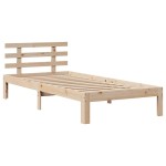 vidaXL Cadru de pat cu sertare, 75x190 cm, lemn masiv de pin vidaXL Cadru de pat cu sertare, 75x190 cm, lemn masiv de pin
