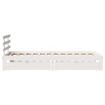 vidaXL Cadru de pat cu sertare, alb, 75x190 cm, lemn masiv de pin vidaXL Cadru de pat cu sertare, alb, 75x190 cm, lemn masiv de pin