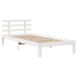 vidaXL Cadru de pat cu sertare, alb, 75x190 cm, lemn masiv de pin vidaXL Cadru de pat cu sertare, alb, 75x190 cm, lemn masiv de pin