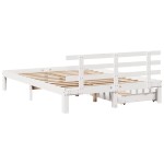 vidaXL Cadru de pat cu sertare, alb, 120x190 cm, lemn masiv pin vidaXL Cadru de pat cu sertare, alb, 120x190 cm, lemn masiv pin