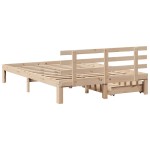 vidaXL Cadru de pat cu sertare, 135x190 cm, lemn masiv de pin