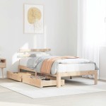 vidaXL Cadru de pat cu sertare, 90x200 cm, lemn masiv pin vidaXL Cadru de pat cu sertare, 90x200 cm, lemn masiv pin