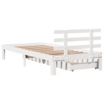 vidaXL Cadru de pat cu sertare, alb, 90x200 cm lemn masiv pin vidaXL Cadru de pat cu sertare, alb, 90x200 cm lemn masiv pin