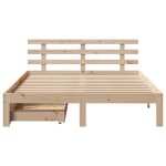 vidaXL Cadru de pat cu sertare, 120x200 cm, lemn masiv de pin vidaXL Cadru de pat cu sertare, 120x200 cm, lemn masiv de pin