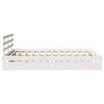 vidaXL Cadru de pat cu sertare, , alb, 120x200 cm, lemn masiv de pin vidaXL Cadru de pat cu sertare, , alb, 120x200 cm, lemn masiv de pin