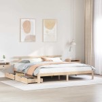 vidaXL Cadru de pat cu sertare 180x200 cm lemn masiv pin