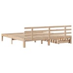 vidaXL Cadru de pat cu sertare 180x200 cm lemn masiv pin