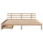 vidaXL Cadru de pat cu sertare, 200x200 cm, lemn masiv pin vidaXL Cadru de pat cu sertare, 200x200 cm, lemn masiv pin