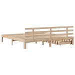 vidaXL Cadru de pat cu sertare, 200x200 cm, lemn masiv pin vidaXL Cadru de pat cu sertare, 200x200 cm, lemn masiv pin