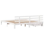 vidaXL Cadru de pat cu sertare, alb, 200x200 cm, lemn masiv de pin vidaXL Cadru de pat cu sertare, alb, 200x200 cm, lemn masiv de pin