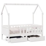 vidaXL Cadru de pat copii cu sertare, 80x170 cm, lemn masiv pin