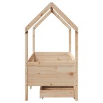 vidaXL Cadru de pat cu sertare de copii, 70x140 cm, lemn masiv de pin