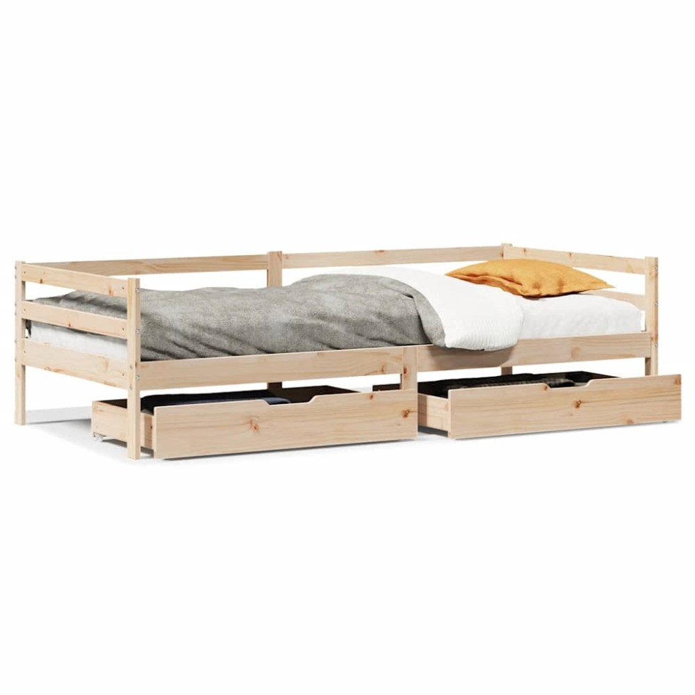 vidaXL Pat de zi cu sertare, 80x200 cm, lemn masiv pin