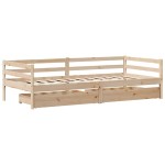 vidaXL Pat de zi cu sertare, 80x200 cm, lemn masiv pin