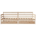 vidaXL Pat de zi cu sertare, 90x200 cm, lemn masiv pin