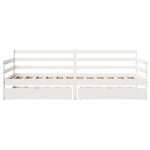 vidaXL Pat de zi cu sertare, alb, 90x200 cm, lemn masiv pin