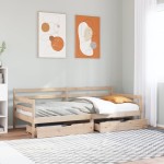 vidaXL Pat de zi cu sertare, 90x190 cm, lemn masiv de pin
