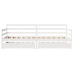 vidaXL Pat de zi cu sertare, alb, 90x190 cm, lemn masiv pin
