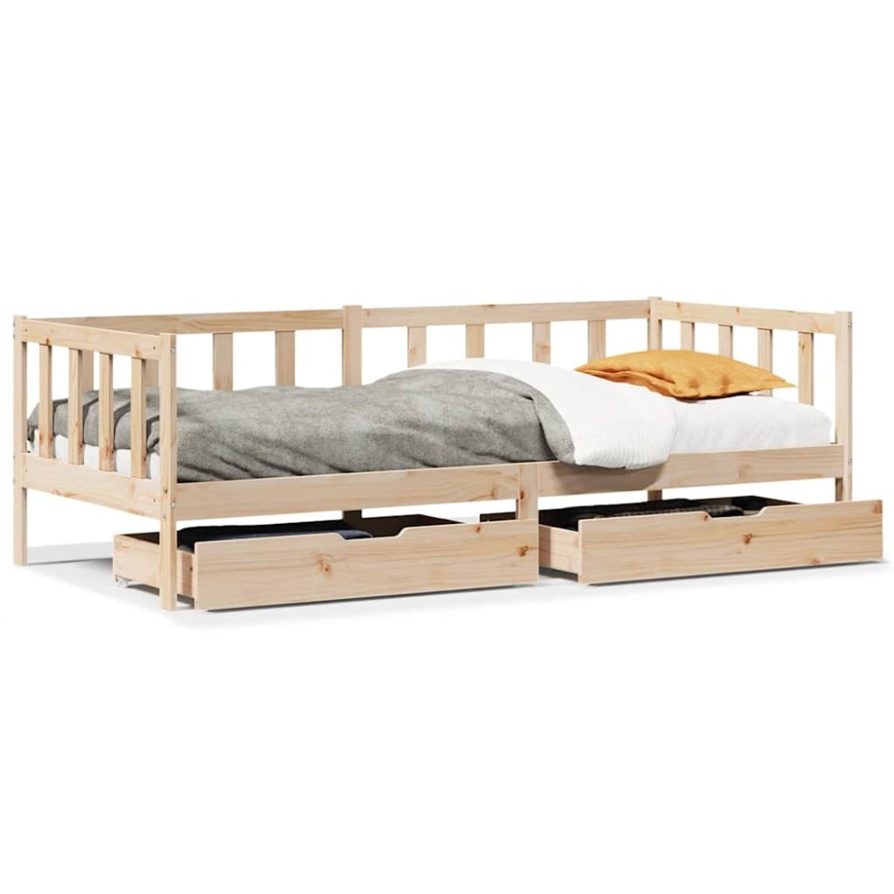 vidaXL Pat de zi cu sertare, 90x190 cm, lemn masiv de pin