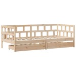 vidaXL Pat de zi cu sertare, 90x190 cm, lemn masiv de pin