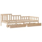 vidaXL Pat de zi cu sertare, 90x200 cm, lemn masiv pin