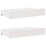 vidaXL Pat de zi cu sertare, alb, 80x200 cm, lemn masiv pin