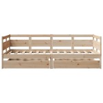 vidaXL Pat de zi cu sertare, 90x200 cm, lemn masiv pin