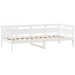vidaXL Pat de zi cu sertare, alb, 90x200 cm, lemn masiv pin